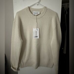 NWT FRAME cashmere crewneck sweater Size M Cream